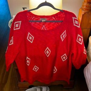 Lucky Brand red and white sweater